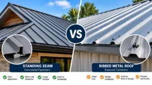Standing Seam vs Ribbed Metal Roofing