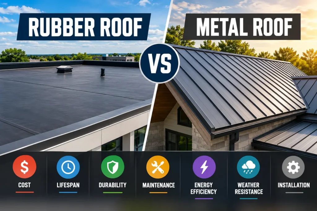 rubber roof vs metal roof